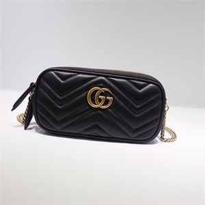 Gu.cci GG Marmont Mini Chain Bag Black Leather 546581