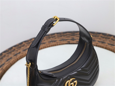 Gu.cci GG Marmont Half Moon Shaped Mini Bag Black 699514