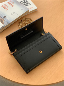 Gu.cci Diana Chain Wallet Black Leather 658243