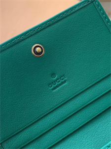 Gu.cci Diana Card Case Wallet Green Leather 658244