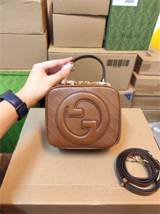 Gu.cci Blondie Top Handle Bag Brown Leather 744434