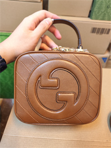 Gu.cci Blondie Top Handle Bag Brown Leather 744434