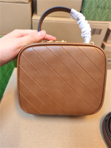 Gu.cci Blondie Top Handle Bag Brown Leather 744434