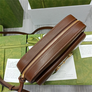 Gu.cci Horsebit 1955 Small Shoulder Bag Brown leather 645454