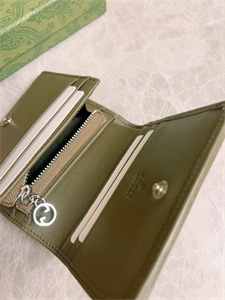 Gu.cci Blondie Card Case Wallet Dark Grey Leather 760317