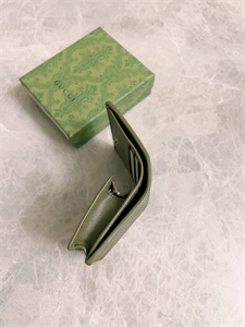 Gu.cci Blondie Card Case Wallet Dark Grey Leather 760317