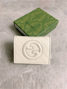 Gu.cci Blondie Card Case Wallet White Leather 760317