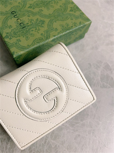 Gu.cci Blondie Card Case Wallet White Leather 760317