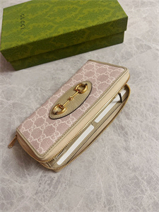 Gu.cci Horsebit 1955 Zip Around Wallet GG Supreme Canvas 621889