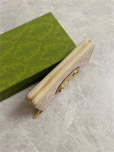 Gu.cci Horsebit 1955 Zip Around Wallet GG Supreme Canvas 621889