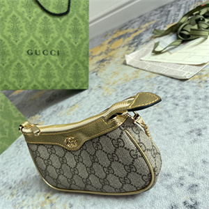 Gu.cci Ophidia Mini Bag GG Supreme Canvas Gold 764960