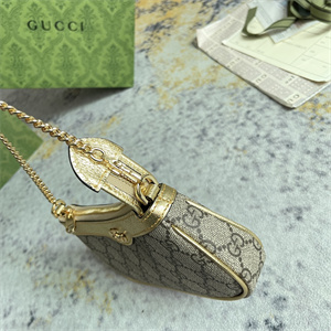 Gu.cci Ophidia Mini Bag GG Supreme Canvas Gold 764960
