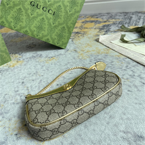 Gu.cci Ophidia Mini Bag GG Supreme Canvas Gold 764960