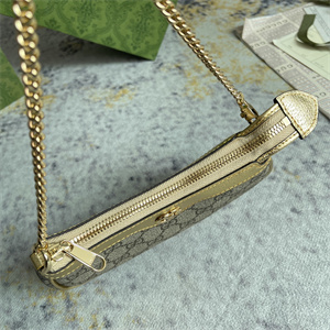 Gu.cci Ophidia Mini Bag GG Supreme Canvas Gold 764960