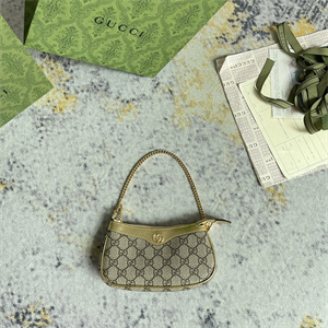 Gu.cci Ophidia Mini Bag GG Supreme Canvas Gold 764960