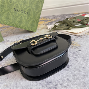 Gu.cci Horsebit 1955 Rounded Belt Bag Black Leather 760198