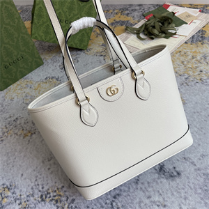 Gu.cci Ophidia Mini Tote Bag White Leather 765043
