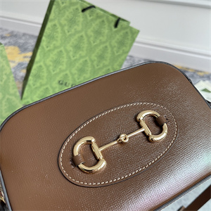 Gu.cci Horsebit 1955 Small Shoulder Bag Brown Leather 760196