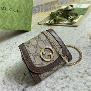 Gu.cci Blondie Medium Chain Wallet GG Supreme Canvas 725219