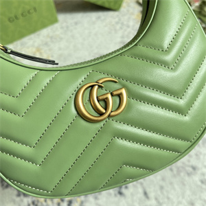 Gu.cci GG Marmont Half Moon Shaped Mini Bag Light Green 699514