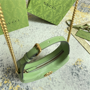 Gu.cci GG Marmont Half Moon Shaped Mini Bag Light Green 699514