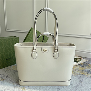Gu.cci Ophidia Medium Tote Bag White Leather 778958