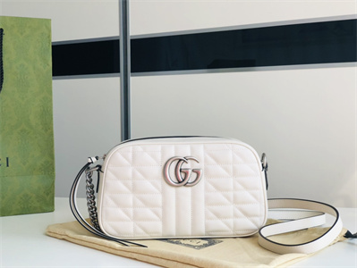 Gu.cci GG Marmont Small Shoulder Bag White 447632