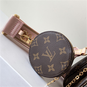 L.V Multi Pochette Accessories Monogram Canvas Pink Strap M44840