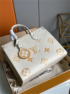 L.V ONTHEGO MM Monogram Empreinte Cream/Saffron M45717