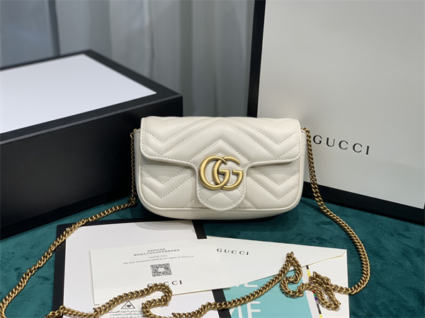 Gu.cci GG Marmont  Mini Bag White 476433