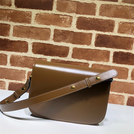 Gu.cci Horsebit 1955 Shoulder Bag Brown Leather 602204