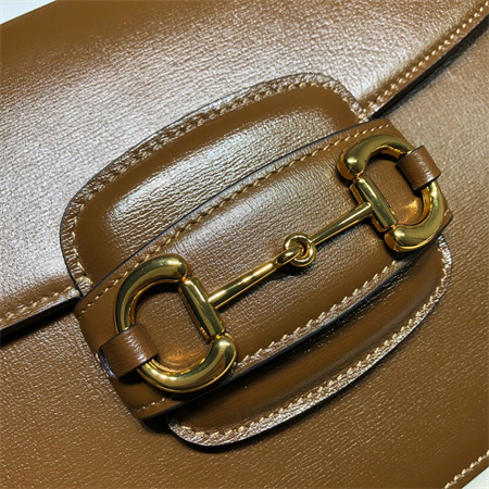 Gu.cci Horsebit 1955 Shoulder Bag Brown Leather 602204