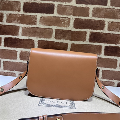 Gu.cci Horsebit 1955 Shoulder Bag Brown Leather 602204