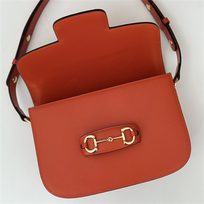 Gucci Horsebit 1955 Shoulder Bag Orange Leather 602204