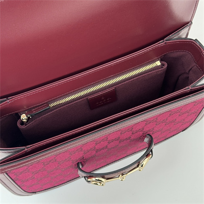 Gucci Horsebit 1955 Shoulder Bag GG Canvas Burgundy 602204