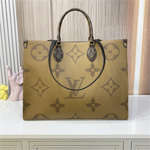 L.V ONTHEGO GM Monogram Canvas with Black Leather Long Strap M45320