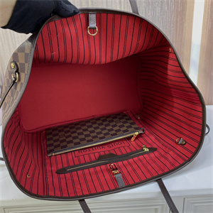 L.V Neverful GM Damier Ebene Inside Red N41357