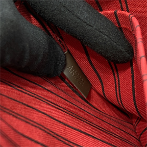 L.V Neverful GM Damier Ebene Inside Red N41357