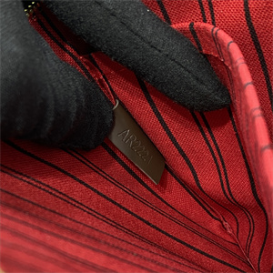 L.V Neverful MM Damier Ebene Inside Red N41358