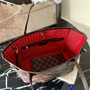 L.V Neverful PM Damier Ebene Inside Red N41359