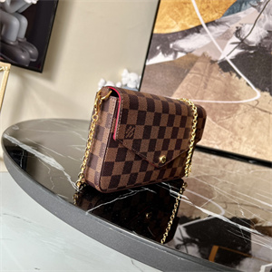 L.V  Felicie Pochette Damier Ebene Chain N63032
