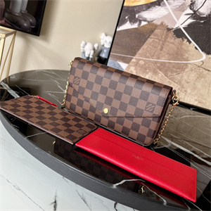 L.V  Felicie Pochette Damier Ebene Chain N63032