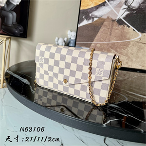 L.V  Felicie Pochette Damier Azur Chain N63106