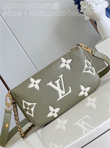 L.V  Multi Pochette Accessories Monogram Empreinte Grained Cowhide Green M80399