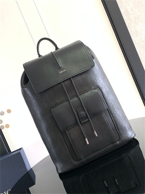 Dior Backpack Black Oblique Calfskin