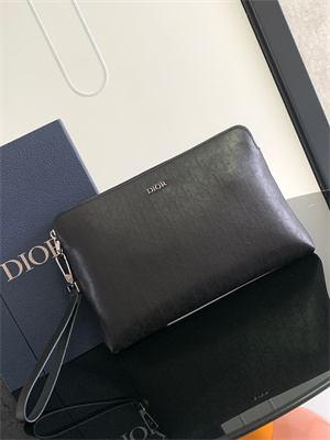 Di.or Pouch Black Oblique Galary Calfskin