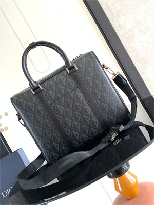 Di.or Lingot Briefcase Black CD diamond Canvas And Smooth Calfskin