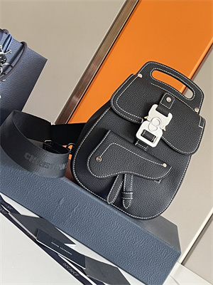 Di.or Mini  Gallop Sling Bag Black Grained Calfskin