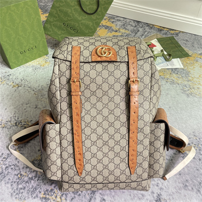 Gu.cci GG Backpack Ostrich With Double G 710859