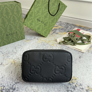 Gu.cci Jumbo GG Toiletry Case Black Leather 766957